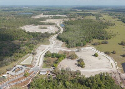 Aerial image of The Grow construction progress