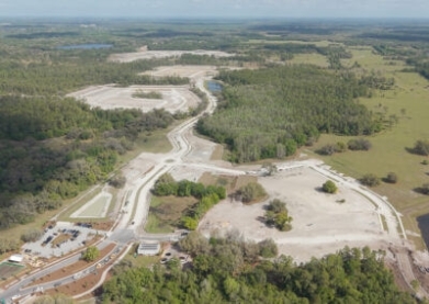 Aerial image of The Grow construction progress